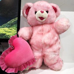 Vintage  Dan Dee Fluffy -Princess Jewel Heart Teddy Bear 21" Plush Valentine 09